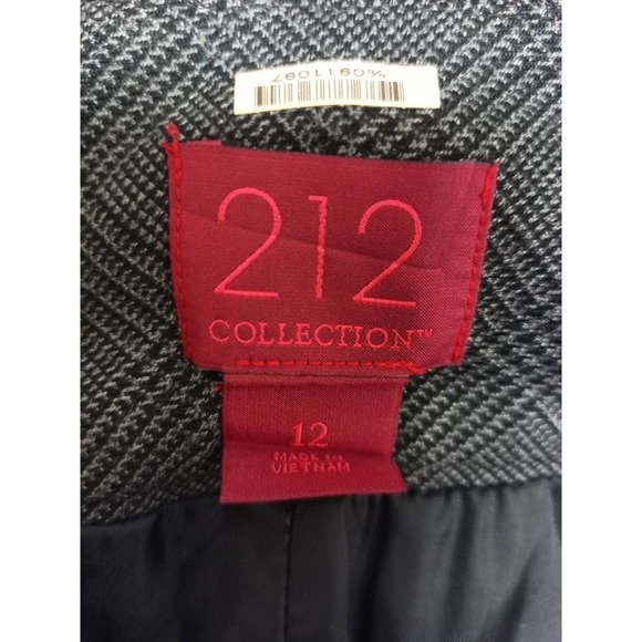212 Women Size 12 Charcoal Gray Grey Black Plaid Work Suit Skirt - Picture 5 of 5